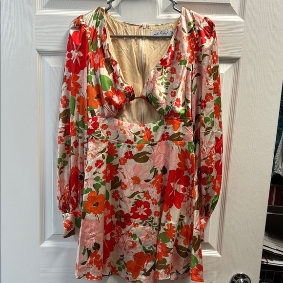 Petal + Pup Tanaya Puff Sleeve Skater Skirt Mini Dress - Picture 2 of 8